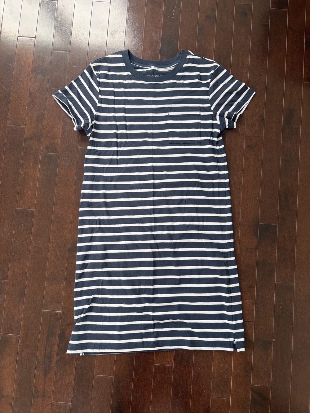 Pact Navy & White Striped Short-Sleeve T-Shirt Dress